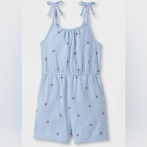 Cat & Jack Blue Strawberry Knit Romper Size 5T